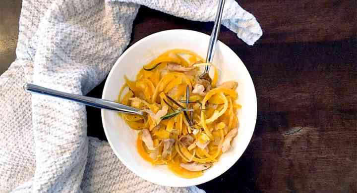 Creamy lemon butternut squash lion’s mane pasta